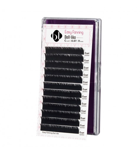 Easy Fanning Dollike Lashes – C Curl | Natürlicher Doll-Eye Look mit perfektem Volumen 0.07mm
