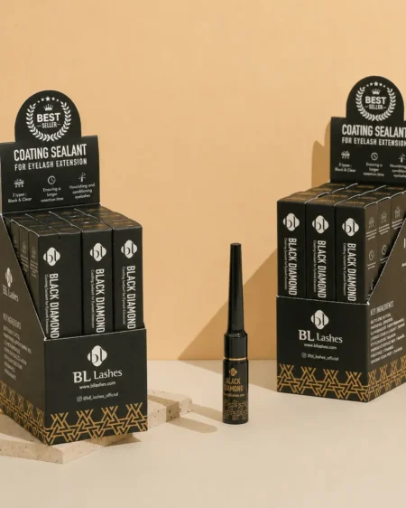 BL Lashes Black Diamond coating sealant (7ml) displayed with Black Diamond product