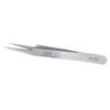 VETUS 5A-SA stainless steel precision tweezers with fine angled tips for isolating and applying individual eyelash extensions.