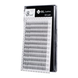 5D LASH-Right(Case) BL Lashes 5D pre-made volume lash extensions in B curl, 0.07 mm thickness and 11 mm length, arranged in rows inside a clear case.