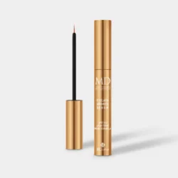 bl-lashes-md-advanced-eyelash-growth-serum BL Lashes MD Advanced eyelash growth serum in gold packaging with applicator brush