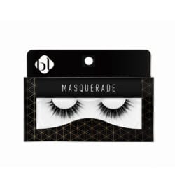 BL Lashes Masquerade 4D strip false eyelashes with a full, wispy layered design, displayed in black and gold retail packaging.