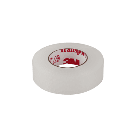 3M Transpore transparent medical tape roll for securing under-eye pads and protecting the skin during professional eyelash extension treatments.