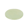 Pale green round jade stone palette for holding eyelash extension adhesive during professional lash treatments.