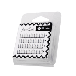 BL_Jewel_Lash_highres_ (2) BL Lashes Jewel Lash eyelash extensions decorated with small clear rhinestones, arranged in four rows inside clear retail packaging.