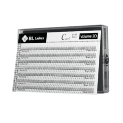 BL_Volume_2D_highres_ (1) BL Lashes Volume 2D eyelash extensions in C Curl, 0.07 mm thickness and 10 mm length, presented in a professional lash tray.