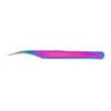 Rainbow Tweezers_1 Rainbow iridescent curved precision tweezers with fine pointed tips for professional eyelash extension application.