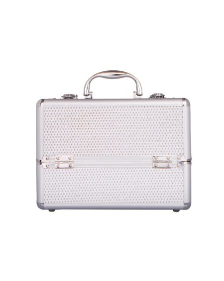 beauty-case-silver-glitter-1 Beauty Case Silver-Glitter – Beauty Koffer mit 4 Fächern (26.7 × 16.5 × 19 cm)