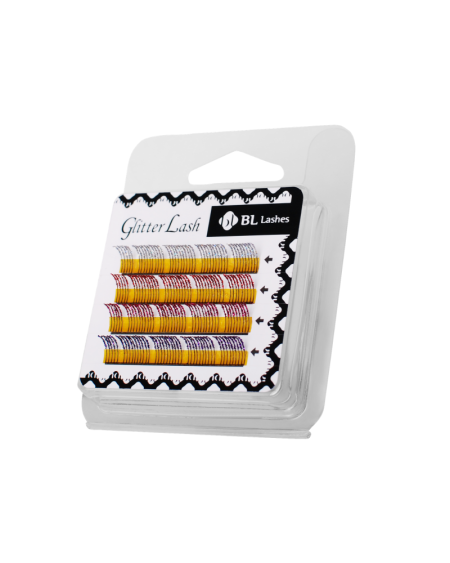 glitter-wimpern-4-reihen Ciglia glitter 4 file – argento, oro, rosso e viola