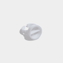 glue-ring-4x5 White disposable glue ring for precise adhesive application during eyelash extension treatments.