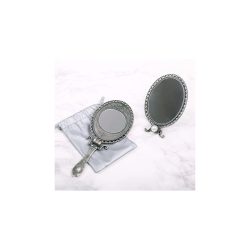 handspiegel Miroir de poche pliable – avec miroir grossissant et pochette en tissu