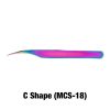 pinzetten-rainbow-curf Pincette Vetus Rainbow courbée (forme C) – pincette d'isolation pour extensions de cils