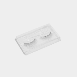 practice lash 1 (UN14) Pair of natural practice false eyelashes displayed in a clear plastic tray on a light grey background.