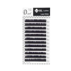 BL Lashes Laser Lashes Volume Schwarz, D-Curl, 0.07 mm, 11 mm – 12-reihiges Tray