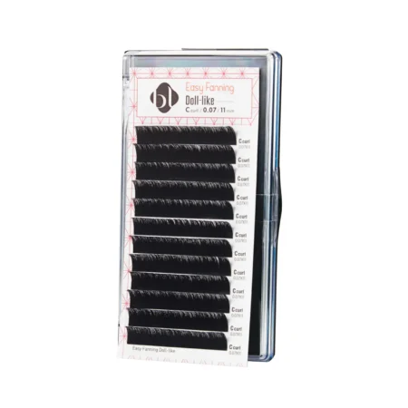 BL Lashes Easy Fanning Doll-like Lashes Schwarz, C-Curl, 0.07 mm, 11 mm – 12-reihiges Tray