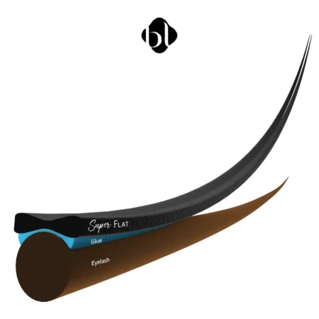 Close-up of two curved precision lash in black and brown.