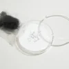 Loose Mink Lashes – Bulk Eyelash Extensions Loose black mink eyelash extensions displayed beside an open clear container and a bulk pouch on a white background.