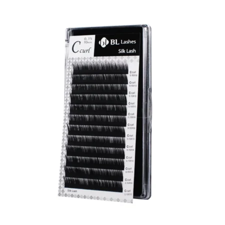 laser-silk-plus-c-curl-015-10mm.webp BL Lashes Laser Silk Plus Wimpern Schwarz, C-Curl,10 mm – 12-reihiges Tray